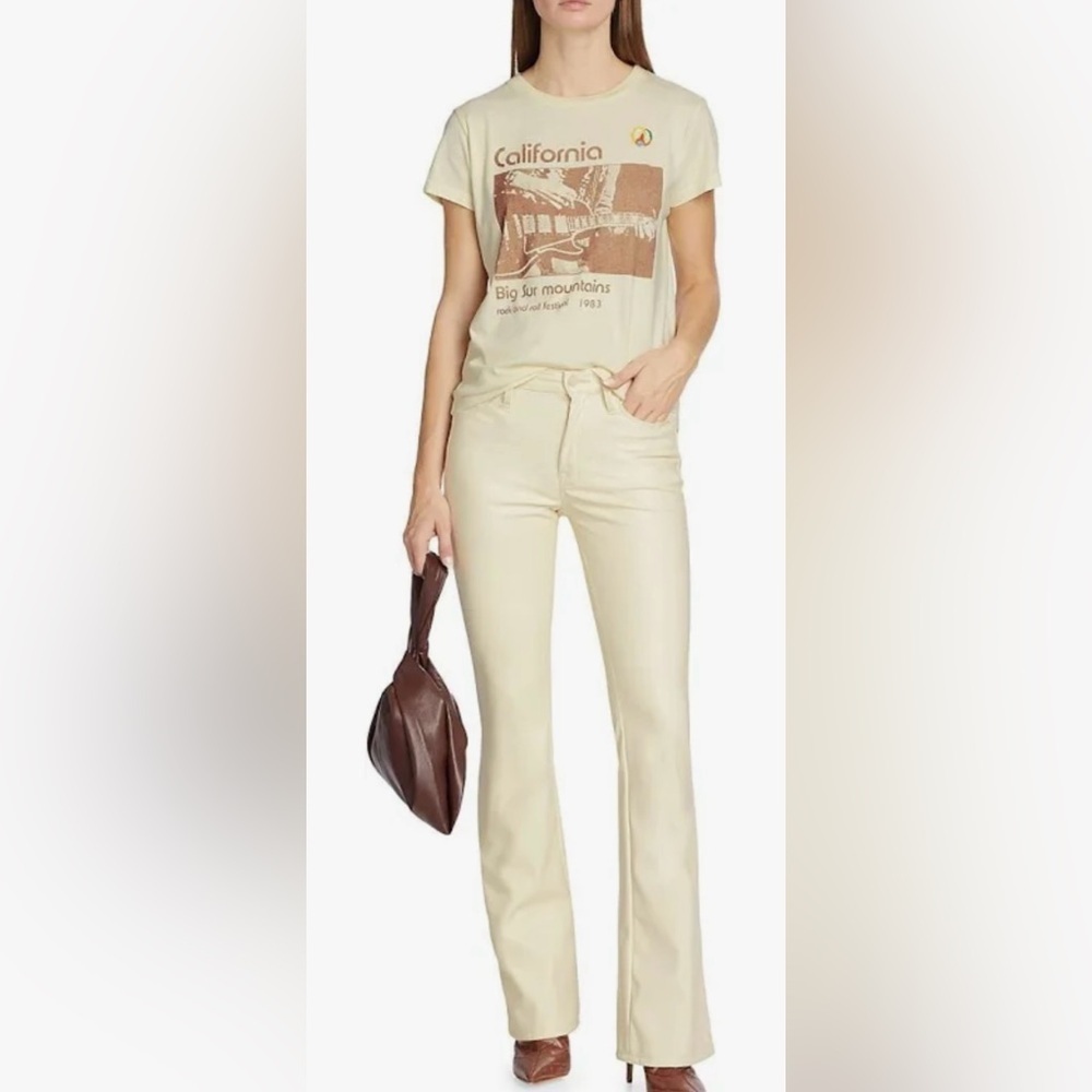 MOTHER NWT Revolve The Weekender Heel Wax On Wax Off Egret Women's Jeans